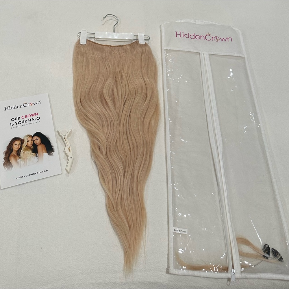 22” Hidden Crown Extension Halo Blonde #60 LIKE NEW